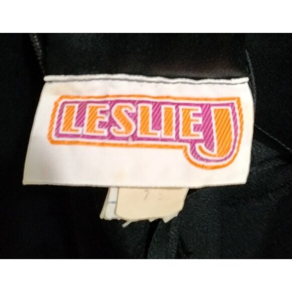 Vtg 70s Leslie J L/S Cheongsam Dress Asian Inspired Hummingbird Print Black 7/8 - Picture 10 of 14